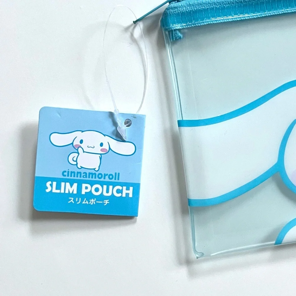 🍭3/$15 Sanrio Cinnamaroll kawaii clear blue slim zipper pencil pouch